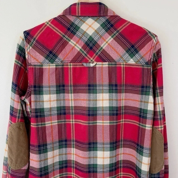 Roots Flannel Button Elbow Patch Cotton Shirt - Picture 12 of 14